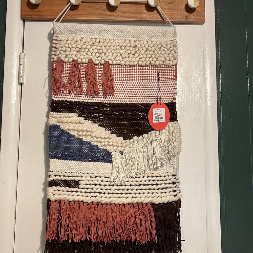 Opal house woven wall art 15 in by 28in in brand new condition.